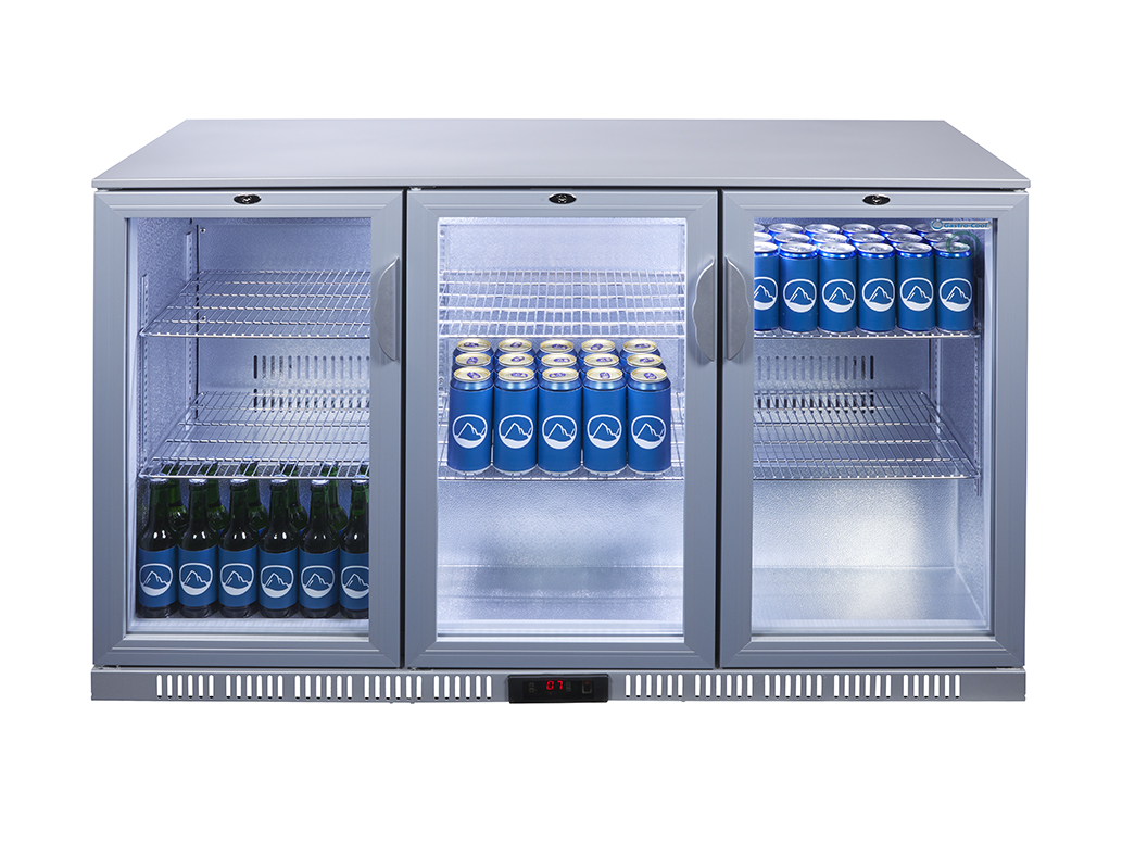 Gastro-Cool - Beer Cooler - large - wide - silver - hinged door - GCUC300 front view full