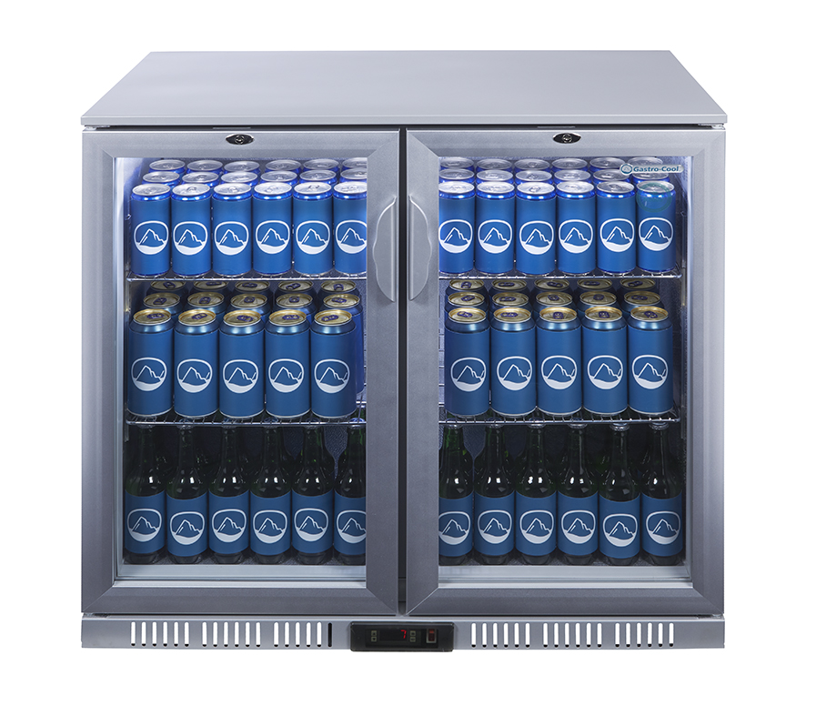 Gastro-Cool - Back Bar Cooler - hinged door - silver - GCUC200 - front view filled