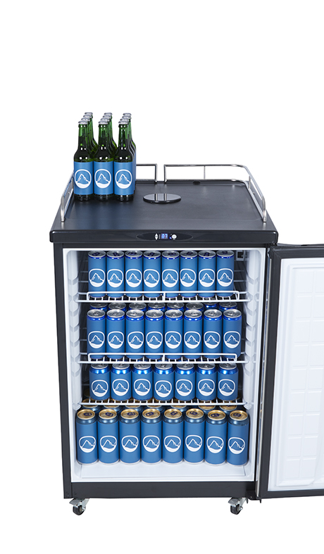 Beer Cooler - beer fridge - stainless steel front - GCBK160 - Front view filled