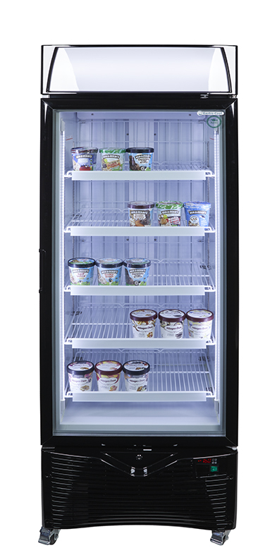 GCDF380-gastro-cool-gefrierschrank-glastuer-werbedisplay-schwarz-nofrost-umluft-voll