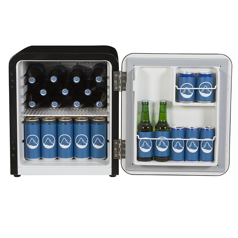 Gastro-Cool - Black Mini Retro Cooler - elegant - minibar - Miami - VIRC60 - front open