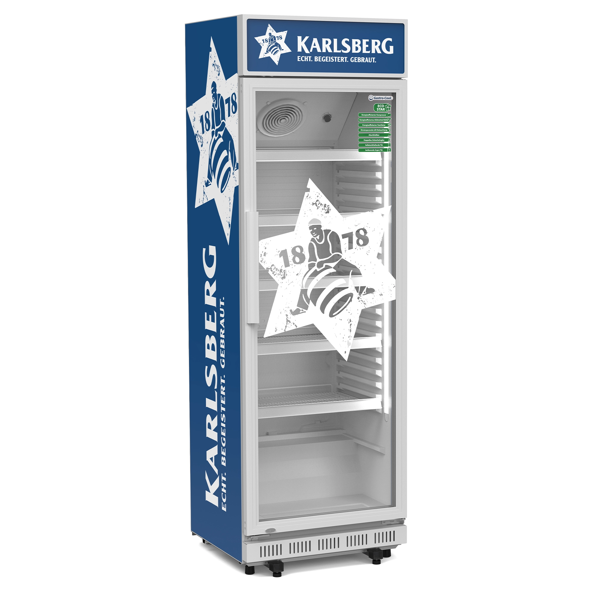 Karlsberg Design - Limited Edition - Display Fridge - Silver - GCDC400 ECO STAR+