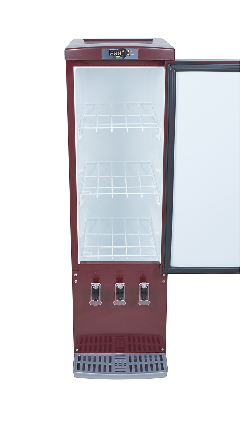 Gastro-Cool - Bag-in-Box Cooler - wine red - 3x10 litres - GCBIB110 - front view empty