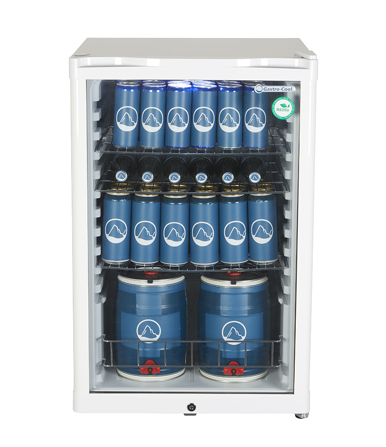 Bottle Cooler with glass door - white - GCGD155 - Front Stocked