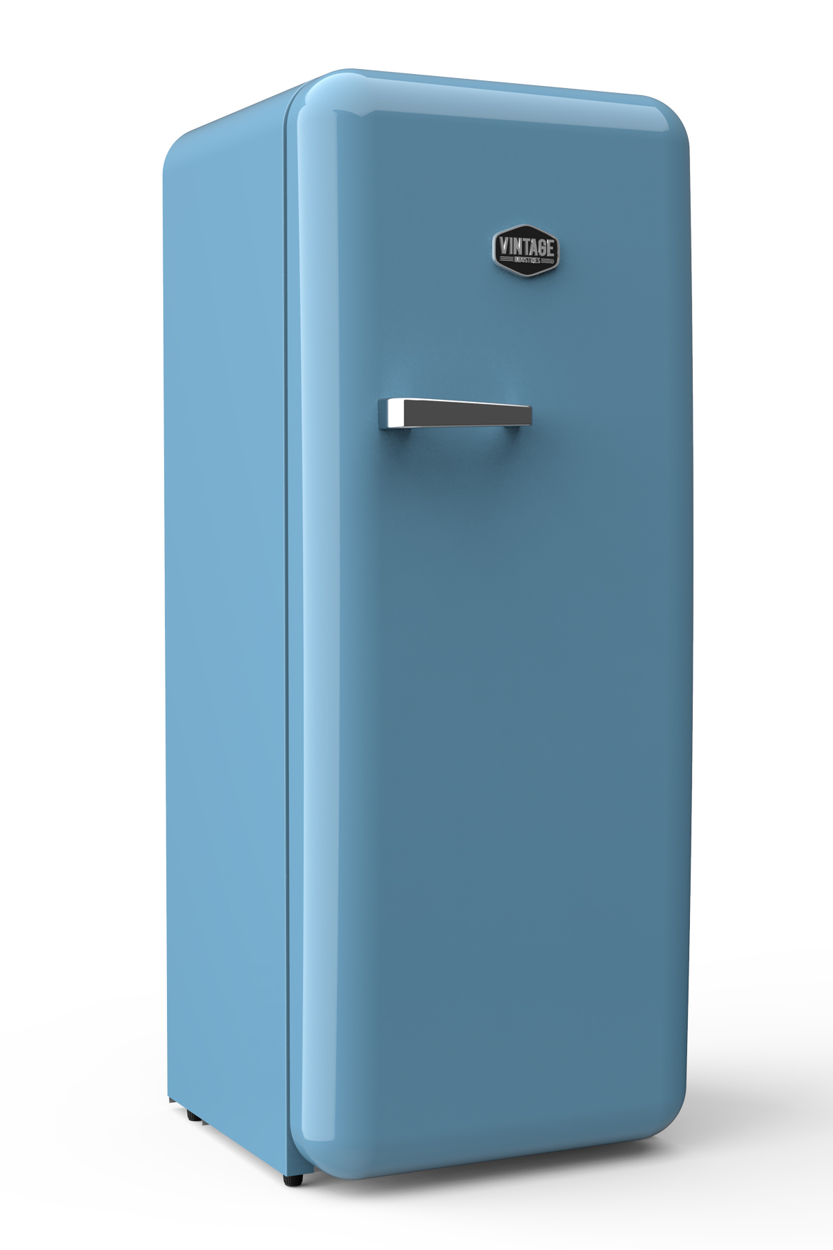 Gastro-Cool - Vintage Industries Retro-fridge in holiday blue - RC330 - laterally