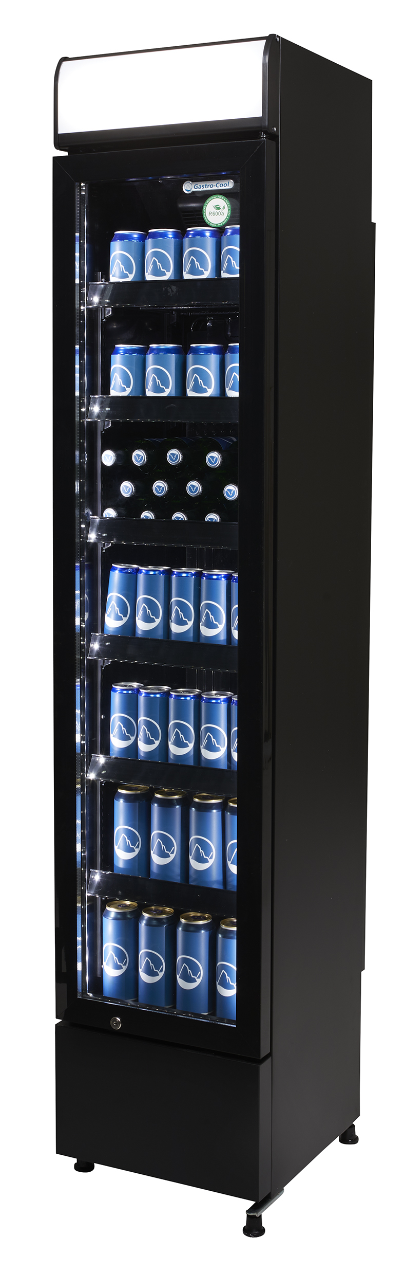 Gastro-Cool - Slimline Display Cooler - black - power LED - GCDC130 - laterally filled