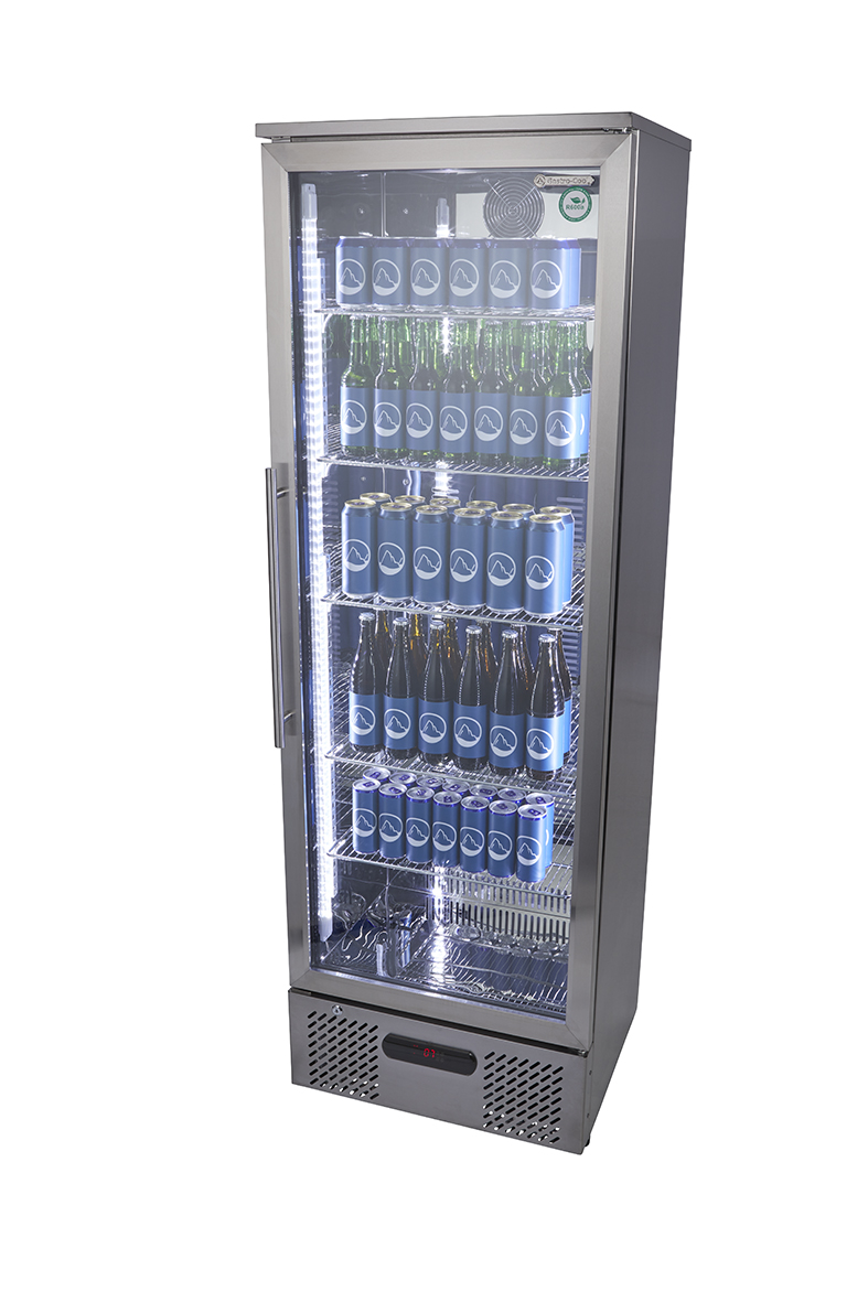 Gastro-Cool - stainless steel cooler with glass door - fan-assisted - large - GCGD300 - Sideview stocked