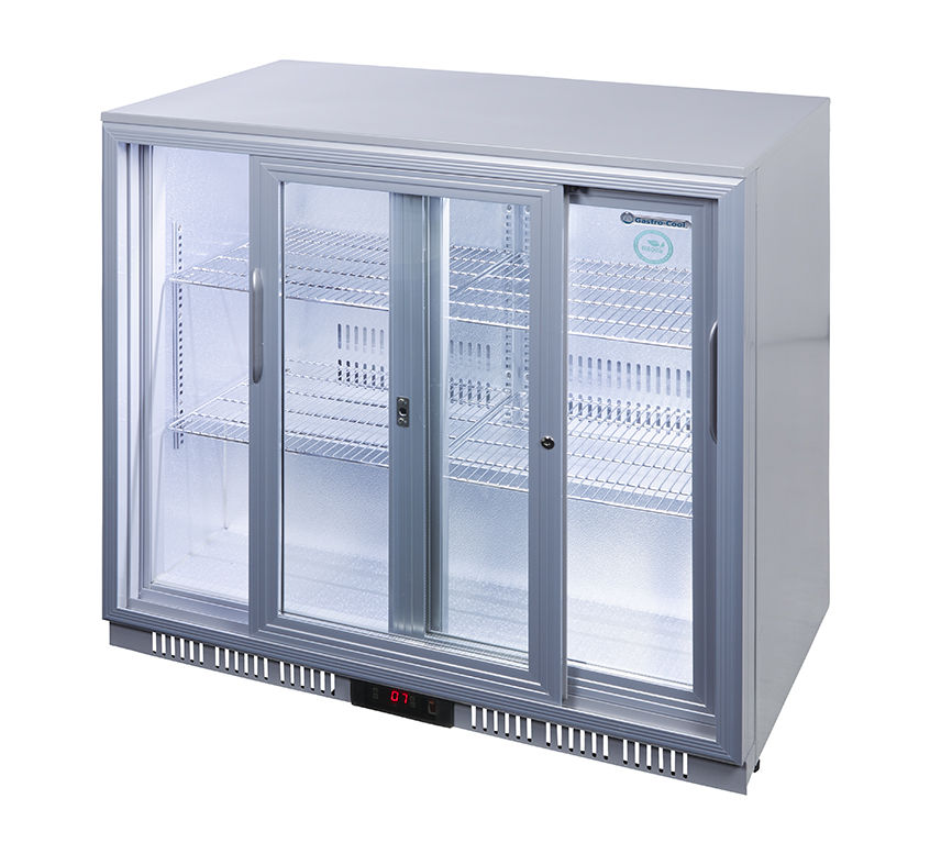 Gastro-Cool Back Bar Cooler - sliding door - silver - GCUC200 Side empty