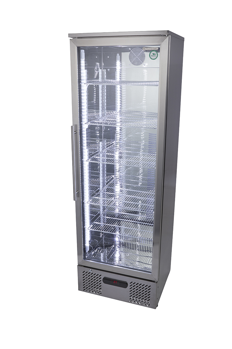 Gastro-Cool - stainless steel cooler with glass door - fan-assisted - large - GCGD300 - Sideview empty