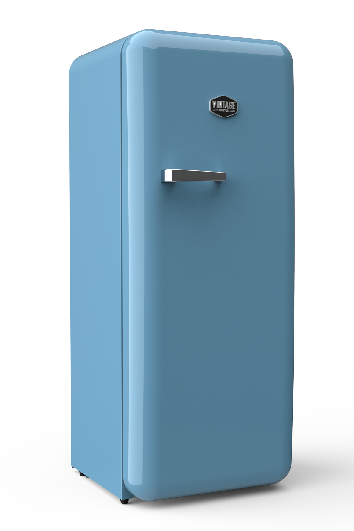 Gastro-Cool - Vintage Industries Retro-fridge in holiday blue - RC330 - laterally