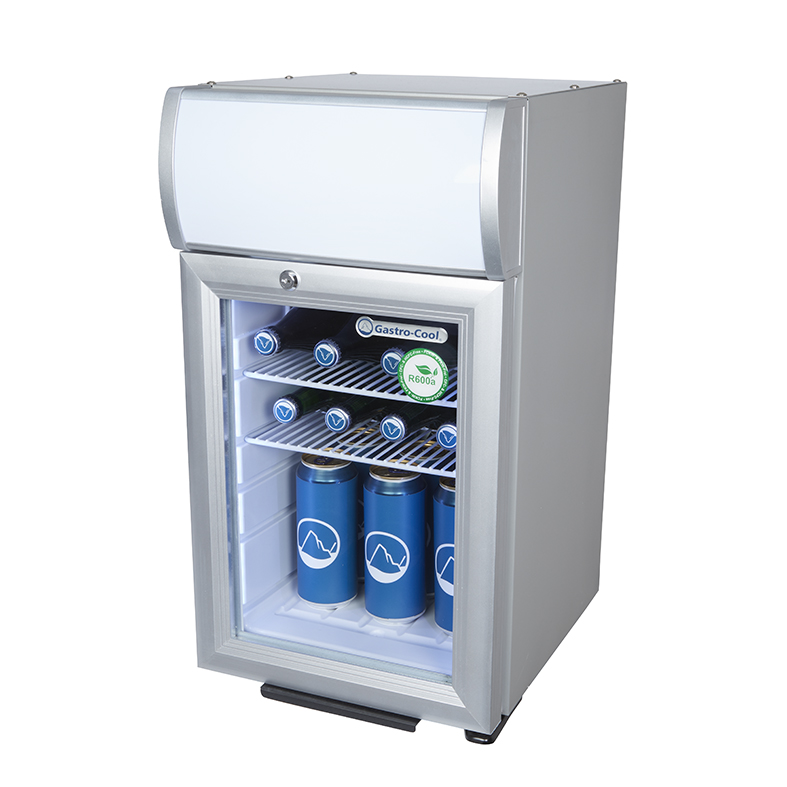 Gastro-Cool - Display Cooler - small - silver/white - power LED - GCDC25 - side view filled