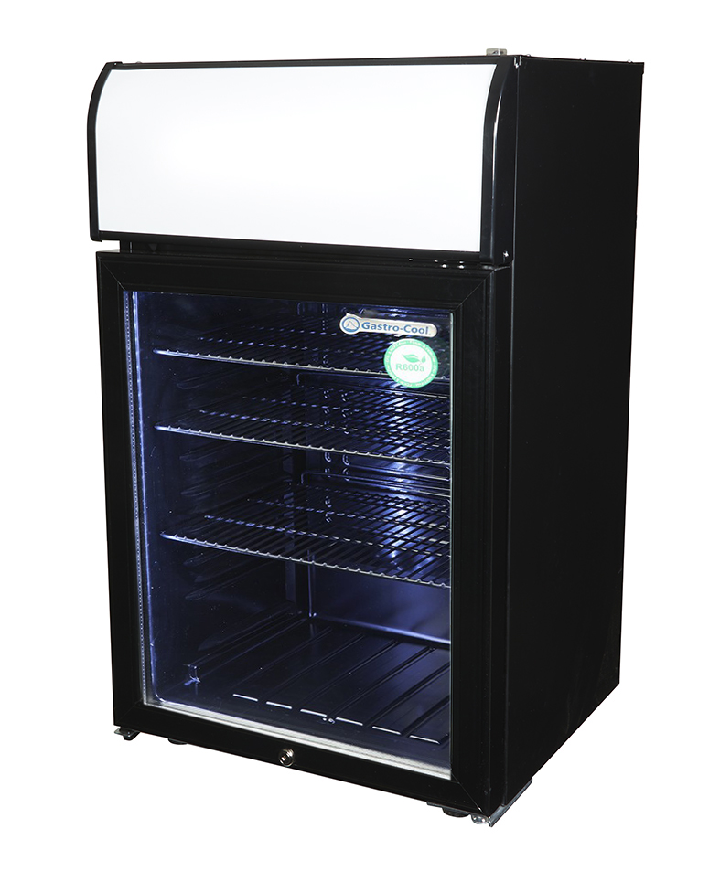 Display Freezer with glass door and illuminated display - black - GCDF72