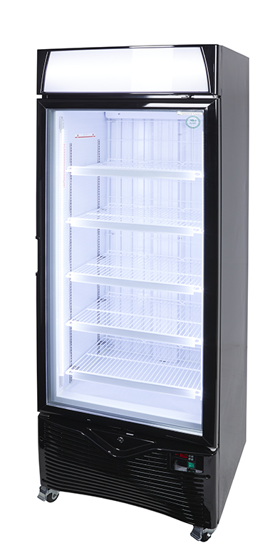 GCDF380-gastro-cool-gefrierschrank-glastuer-werbedisplay-schwarz-nofrost-umluft-seitlich-leer