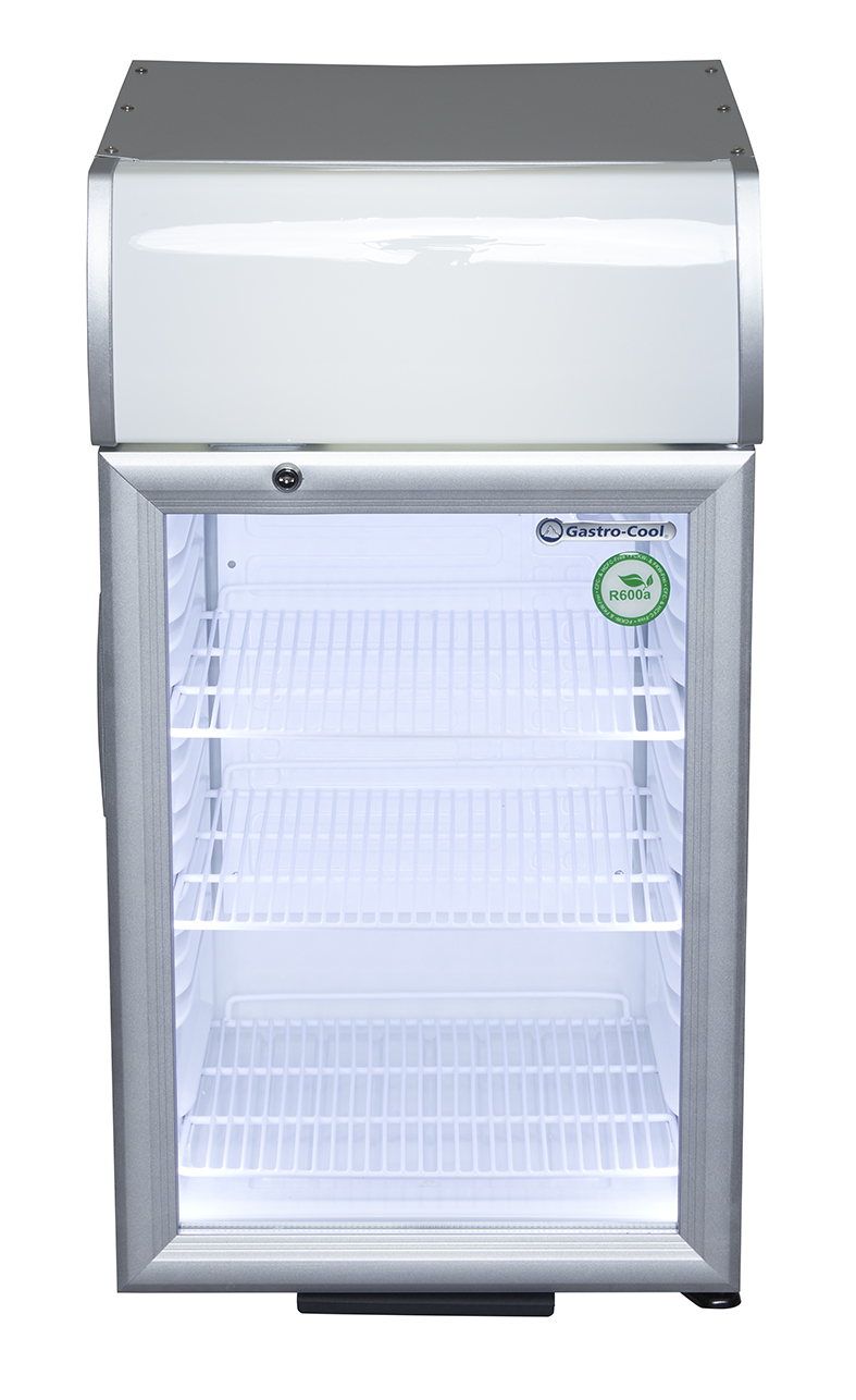 Gastro-Cool - Cooler with display - silver - LED - GCDC50 - front view empty