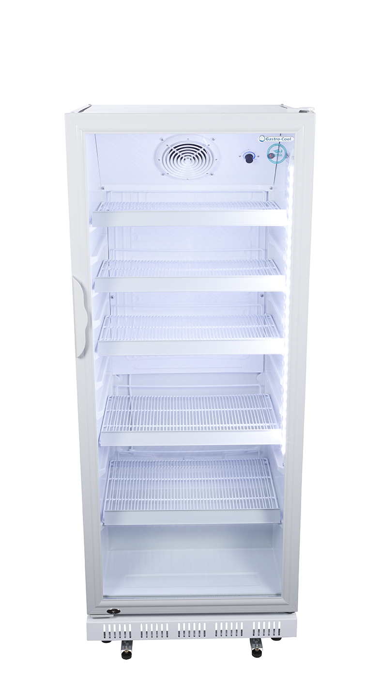 Gastro-Cool - White commercial cooler with glass door - GCGD310 - front view empty