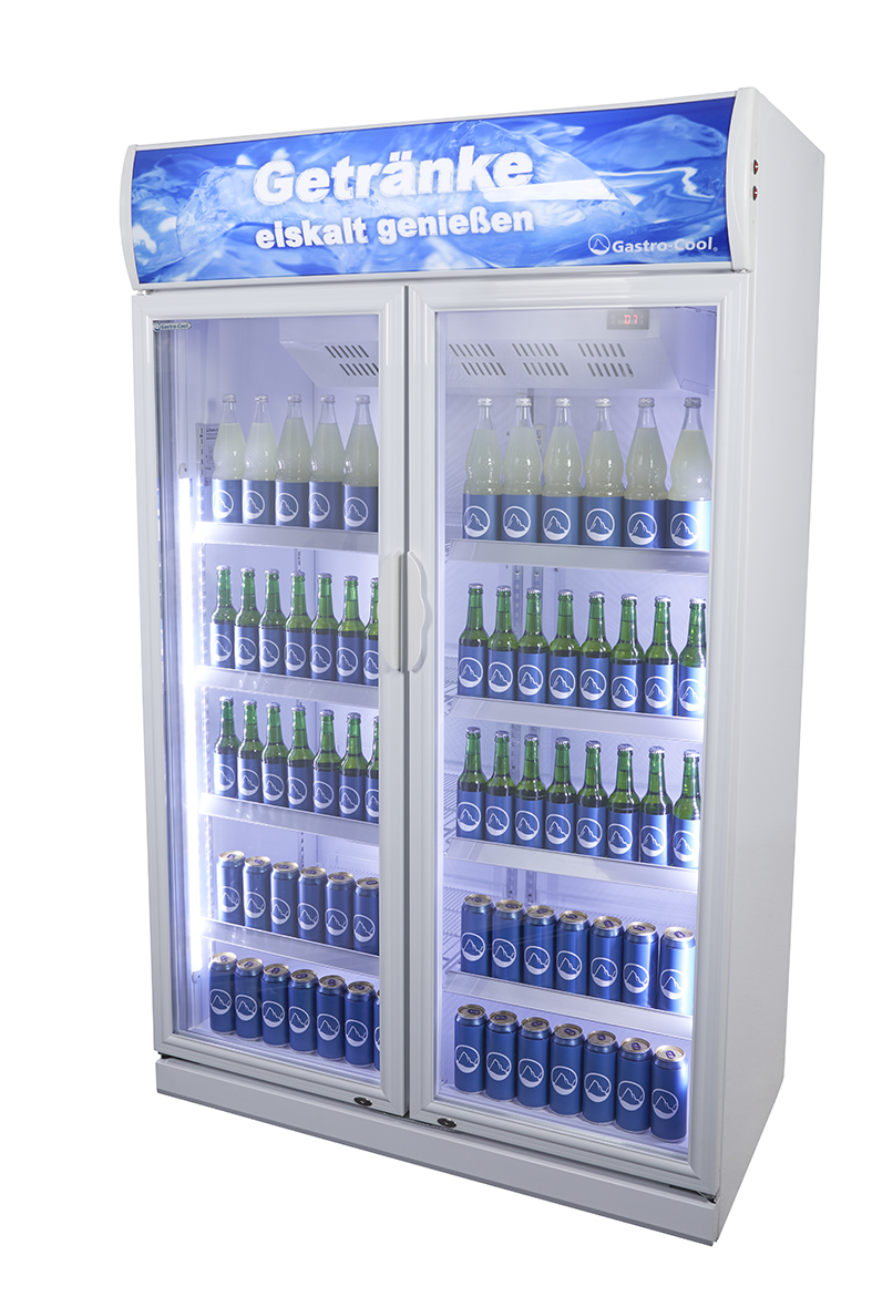 Gastro-Cool - Gastro-Cool - kiosk cooler - two glass doors - LED - GCDC1050 - laterally filled