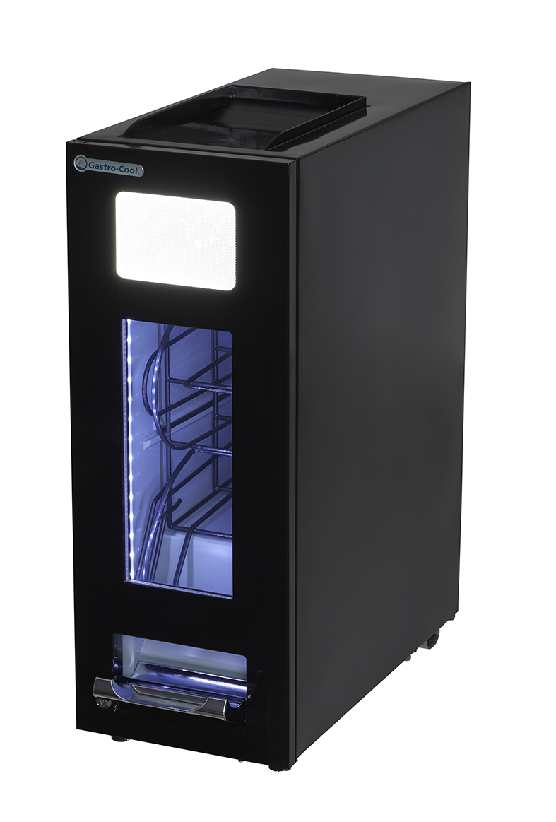 Gastro Cool - Can Dispensing Cooler - Black - 48 cans at 250 ml - GCAP50-250 - side view empty