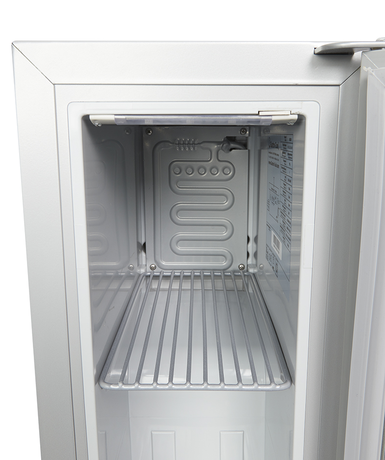 Gastro-Cool - Extra small and slim Beverage Cooler with glass door - silver - GCGD8 - interieur