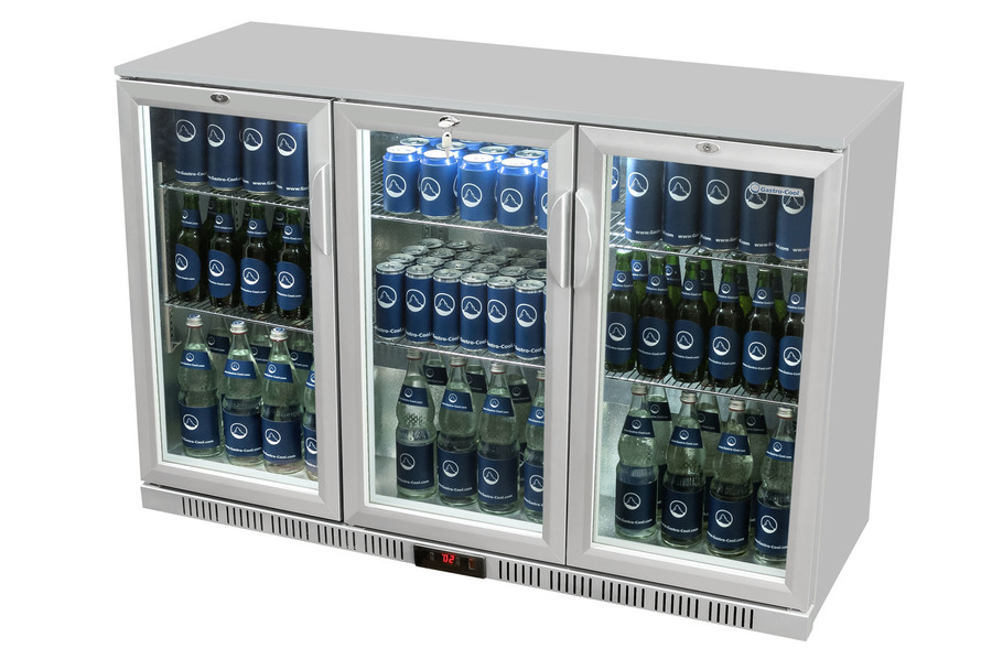 Gastro-Cool - Bierkühlschrank - groß - breit - Flügeltür - silber - GCUC300