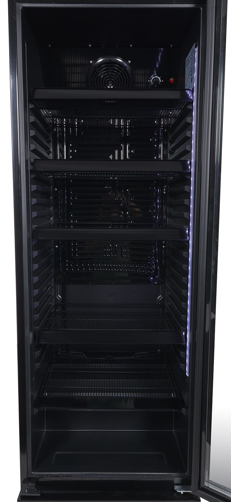 Gastro-Cool - Glass Door Cooler - black - self-closing door - 360 litres volume -interieur