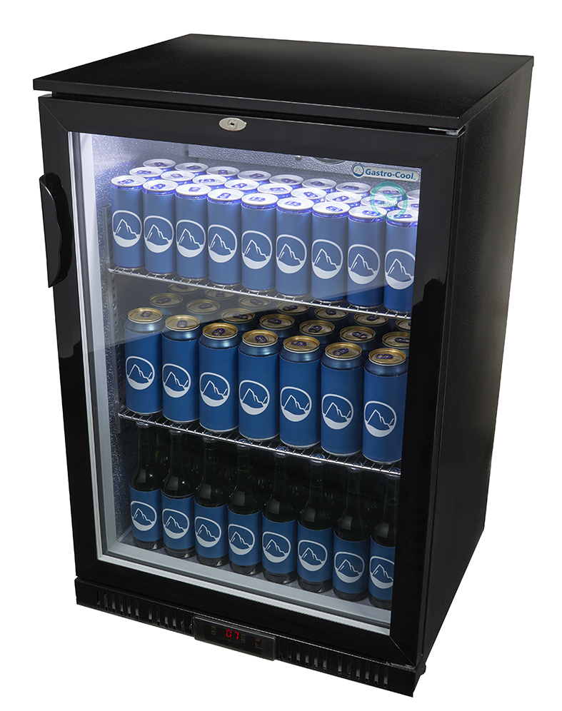 Gastro-Cool - Back Bar Cooler - glass door - self-closing - black - GCUC100 - laterally filled