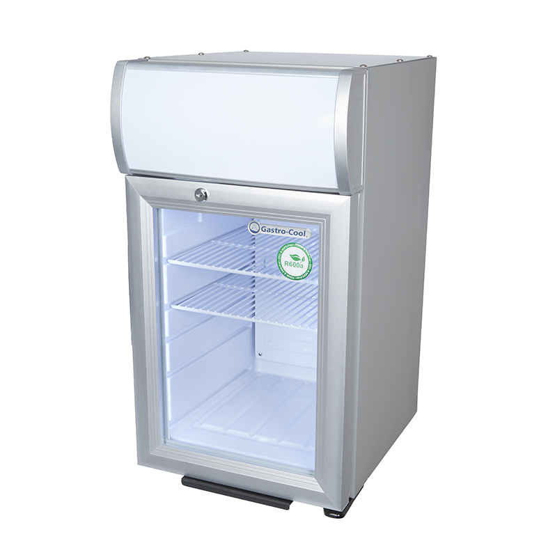 Gastro-Cool - Display Cooler - small - silver/white - power LED - GCDC25 - side view empty