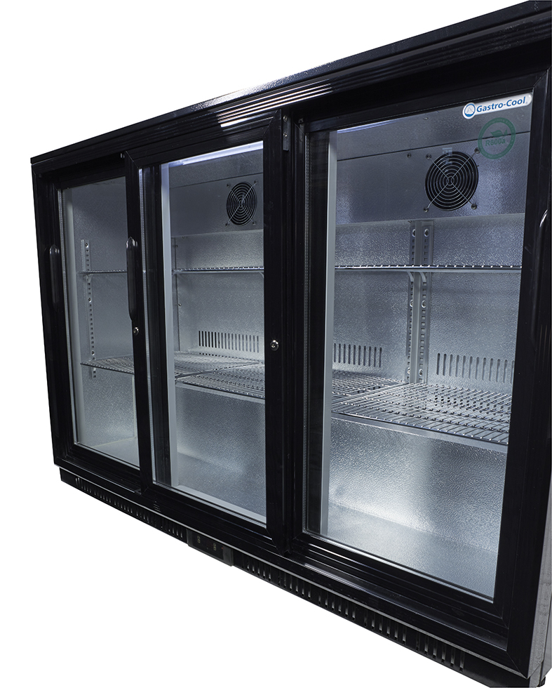 Gastro-Cool - Bottle Cooler - sliding door - self-closing - black - GCUC300 Interior