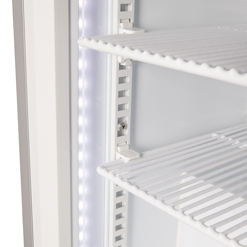 Gastro-Cool Mini Eisschrank - Gefrierschrank - klein - kalt - silber - GCGW50 LED Leiste