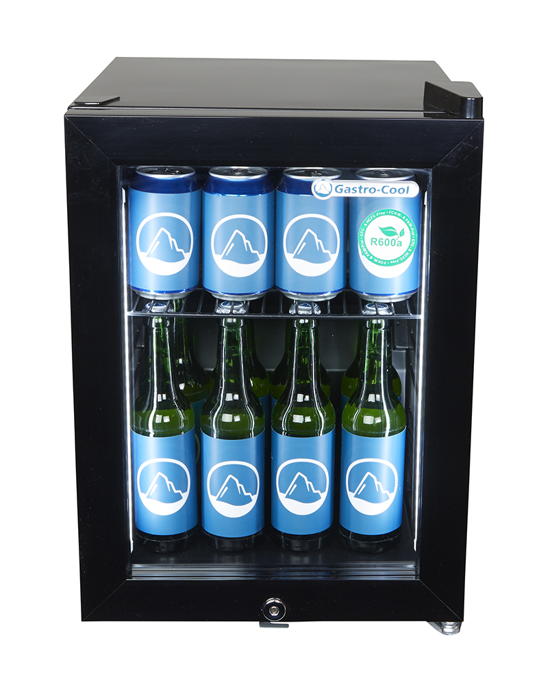 Gastro-Cool - Back Bar Cooler - small - black - super LED - GCKW25 - front view filled