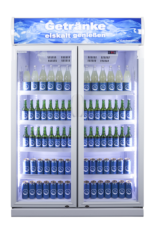 Gastro-Cool - Gastro-Cool - kiosk cooler - two glass doors - LED - GCDC1050 - front view filled